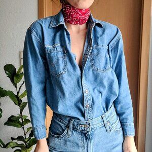Levi's Levi Strauss & Co. Vintage Silver Tab Denim Chambray Button Down Shirt